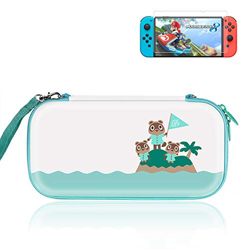 Carrying Case for Nintendo Switch, Upgraded Protective Switch Case for Animal Crossing Fans with Holder Switch Travel Case Accessories