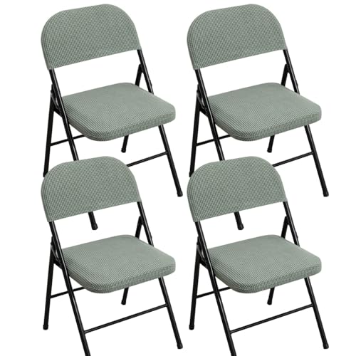 High Stretch Folding Chair Covers Two-Piece Set Dining Room Kitchen Backrest Chair Slipcovers for Office Meeting Reception Party Banquet Home Decor(07,4PCS)