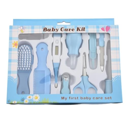 10 PCS Baby Grooming Health Care KIT for New Borns and Toddlers (Blue) Ideal for Travelling & Home Use