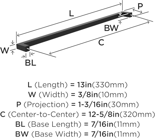 Image of Amerock BP36911FB Matte Black Cabinet Pull | 12-5 /8 inch (320 mm) Center to Center Cabinet Hardware | Monument | Furniture Hardware | Drawer Pull