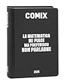 COMIX - Diario Mini Giornaliero 16 Mesi, Diario Scuola 2025-2026, con Copertina Rigida, Ideale per la Scuola Media e Superiore, 11x15.3h cm, Nero/Argento