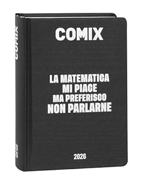 COMIX - Diario Mini Giornaliero 16 Mesi, Diario Scuola 2025-2026, con Copertina Rigida, Ideale per la Scuola Media e Superiore, 11x15.3h cm, Nero/Argento