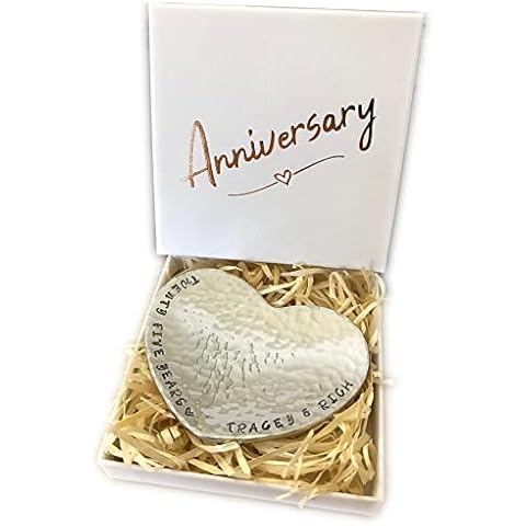25th Anniversary Personalised Ring Dish for Silver Anniversary Cover