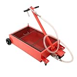 PRUNkuar 17 Gallon Low Profile Roll Around Oil Drain Pan with 110V Electric Pump 8Feet Hose for...