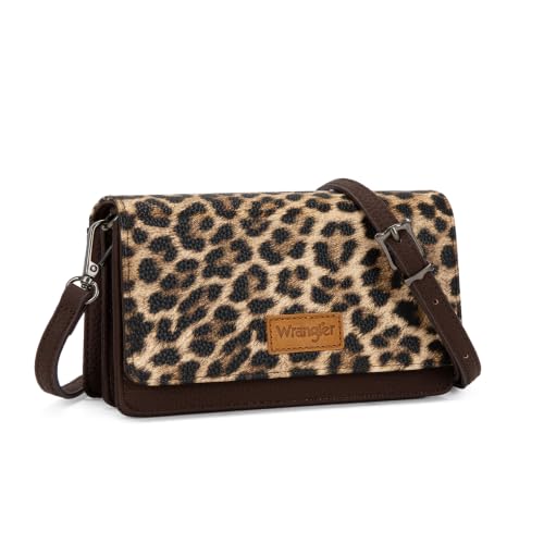 Image of Wrangler Small Crossbody Purse for Women, RFID Wallet with 6 Card Slots | Compact RFID Crossbody Wallet with 3 Compartments, 6 Card Slots, Center Zip Pocket and Removable Adjustable Strap