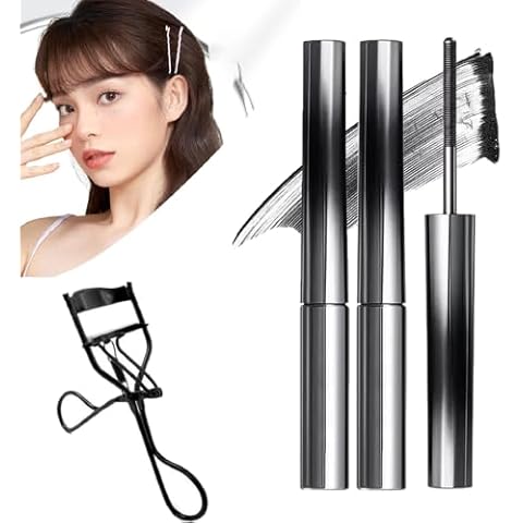 Chromamascara Mascara - Chromamascara, Chromamascara Waterproof, Chromamascara Beautiful, Washable Metal Rod Mascara, 3D Curling Eyelash Iron Extensions Mascara, Waterproof, Long Lasting (Black*2, 1) Cover