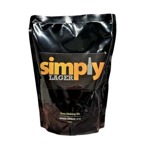 DIAH DO IT AT HOME Simply Lager Beer Making Kit with Airlock - Makes 40 Pints (23L) of Classic Crisp Lager - High-Quality 1.8kg Malt Extract Pouch - Easy DIY Craft Beer Ingredients Set
