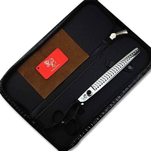 high-end Professional pet Care 8.0 inch pet Scissors JP440C Steel Silver Fishbone Teeth Cut (Silver-3)