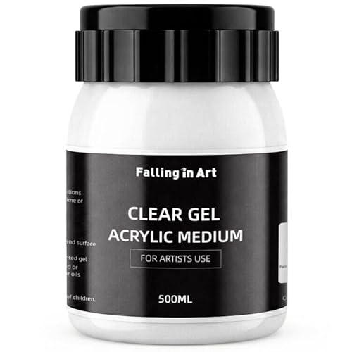 Falling in Art Clear Gel Acrylic Medium, 500ML/16.9Oz Gloss Gel