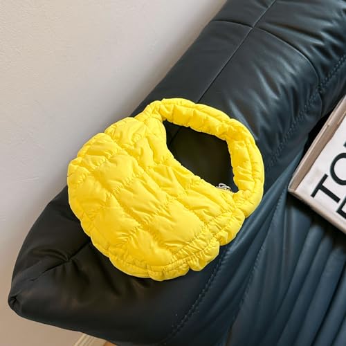 Image of Quilted MINI Handbag and Purses Women Puffer Nylon Hobo Cotton Padded Purse Work Travel Lightweight