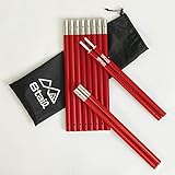 8tail アルミ ポール 19 mm 【コキザミポール】 2本セット 最長204cm 6連結 コンパクト収納 持ち運び便利 アルマイト加工 テント タープ 【人生とポールは「小刻み」が大切】 (赤1セット(2本))