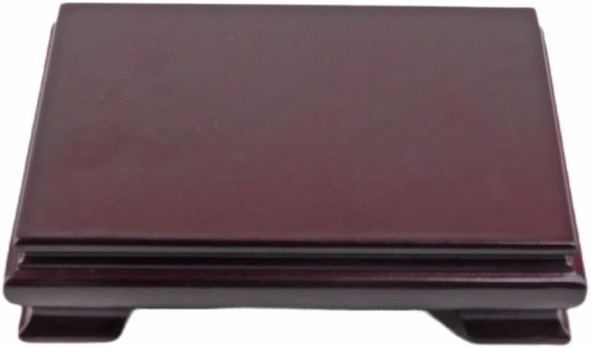 Oriental Furnishings Rectangular Ming-Style Wooden Chinese Vase Stand (8" L x 6" W x 1.375" H)