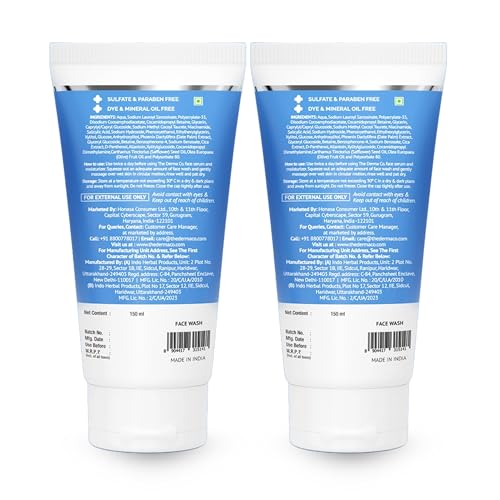 Image of The Derma Co 2% Sali-Cinamide Anti-Acne Face Wash | With 2% Salicylic Acid & 2% Niacinamide | Treats Active Acne & Fades Marks I For Oily & Combination Skin | Power of 2 Actives | For Men & Women | 150 ml x 2
