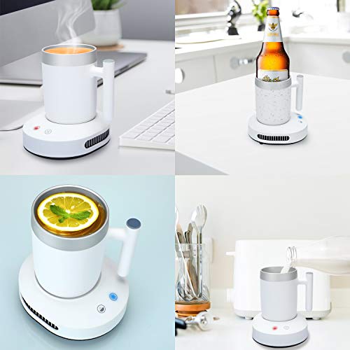 YEOSEN Coffee Mug Warmer and Cooler - 2 IN 1 Beverage Warmer and Drink Cooler with Mug, Auto Shut Off Mug Cooler and Warmer for Office Desk Use (Up to 131F or 46F), White - Thumbnail 7