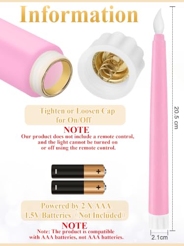 Image of Treela Battery Operated LED Taper Candles,Basic,8 Inch,Pastel