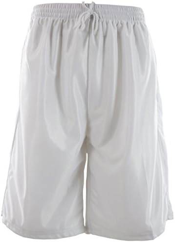 ChoiceApparel Mens Solid Color Basketball Training Shorts with Pockets and Drawstring (L, 209-White)