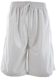 ChoiceApparel Mens Solid Color Basketball Training Shorts with Pockets and Drawstring (L, 209-White)