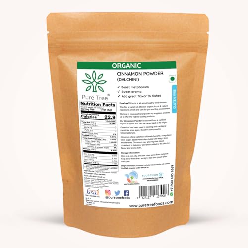 Image of Pure Tree Certified Organic Dalchini Powder | 1.8 Kg / 1800 g | Organic Cinnamon Powder | Dal Chini Powder Indian Spices Aroma & Flavour | Gluten Free Cineman Dalchini