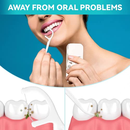 4 Pack Portable Floss Dispenser,Dental Floss Picks Dispenser Dental Floss Portable Case With 12 Pcs Dental Floss,Upgrade Automatic Floss Organizer,Suitable For Women And Men, Family Hotel Travel #TOP5