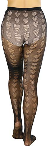 Image of ToBeInStyle Women's Valentine Day Themed Opaque Sheer Pantyhose w /Heart Love