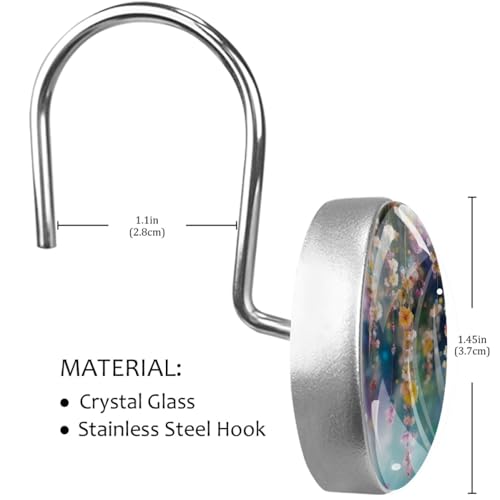 Crochets de rideau de douche en verre cristal et acier inoxydable premium - 4