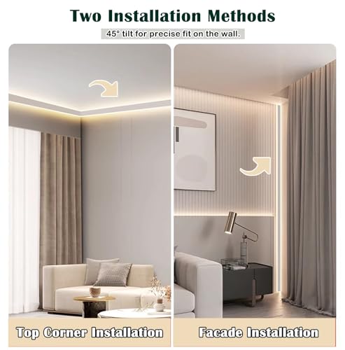 Canal LED de doble luz para pared y techo de 7 metros 4