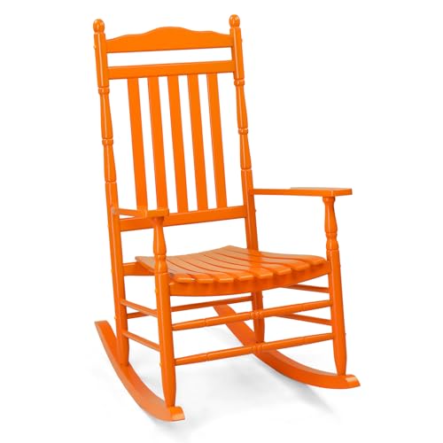 VINGLI Wooden Rocking Chair, Outdoor Rocking Chair, Orange(1PC)