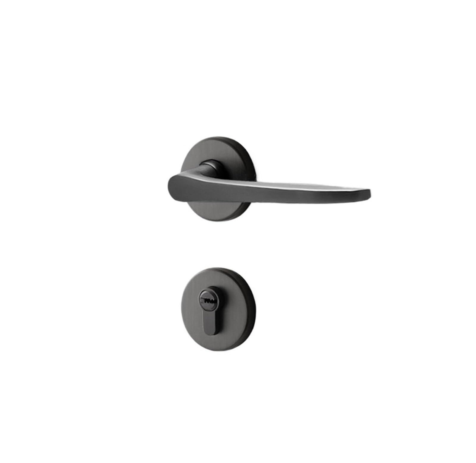 NYRXRYTCA Black Solid Wood Door Lock Household Magnetic Silent Room Indoor Bedroom Door Lock Household Door Lock(Steel gray 7255 magnetic)