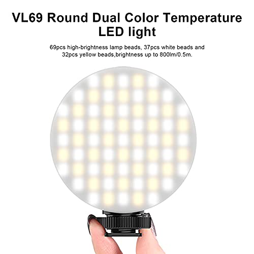 Tragbare Kamera Rundes Fülllicht Dual-Farbtemperatur-Mini-LED-Videoleuchte mit Farbpapier für Fotografie, Live-Streaming – Bild 3