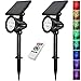Produktbild Itscool Solar Strahler Solar Gartenleuchten Bunt Multicolor Solar Gartenlampe 9 Farben mit Fernbedienung für Garten (2 Stk.)