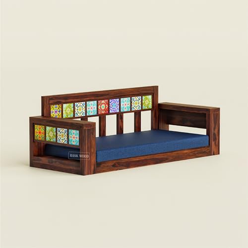Image of Wooden Swing for Balcony | House Swings for Living Room | Wooden Hammock Swing Sofa with Chain & Complete Accessories for Indoor, Outdoor, Balcony & Garden | Sheesham Wood, Walnut Finish