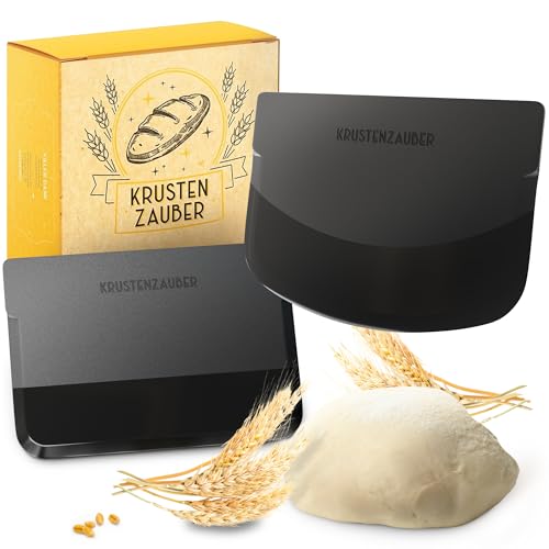 KRUSTENZAUBER Teigschaber Set 2 Stück - Praktische Teigkarte zum Brot Formen - Flexibler Teigschaber BZW. Teigspachtel als Brot backen Zubehör - Zum Schaben, Formen, Glätten und Portionieren von Teig KRUSTENZAUBER Teigschaber Set 2 Stück - Praktische Teigkarte zum Brot Formen - Flexibler Teigschaber BZW. Teigspachtel als Brot backen Zubehör - Zum Schaben, Formen, Glätten und Portionieren von Teig