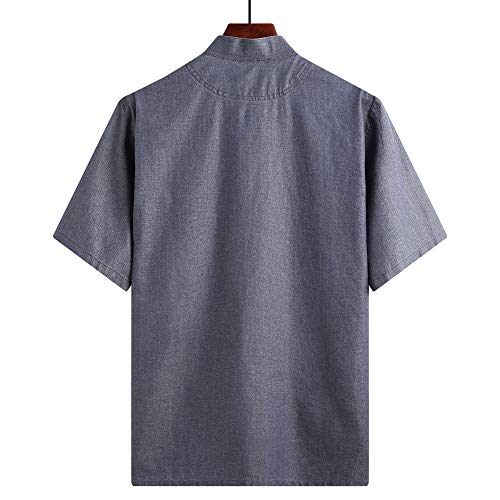 ZooBoo Chinese Clothing Tang Suit - Traditional China Tang Suit Summer Linen Embroidered Short Sleeve Shirt and Pants for Men3