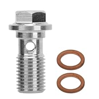 Kraftstoffdruck Hohlschraube M11 x 1,25 Gewinde 23mm Turbo Bremsleitungs Hohlschrauben mit 2 Kupferscheiben, Kupfer Kraftstoff Druckmessgerät Adapter Anschluss