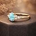 14K Yellow Gold Oval Cut Larimar Engagement Ring Sky Blue Gemstone with Marquise & Round CZ Accents Vintage Inspired Promise Jewelry Gift for Her