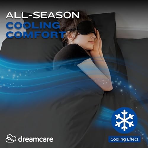Image of DREAMCARE Full Size Sheets - Cooling Sheets - 4pcs Set - up to 15 inch Deep Pocket Full Sheet Set - Sheets Full Size Bed - Soft & Long Lasting 100% Fine Brushed Polyester with Side Pocket - Mineral Blue