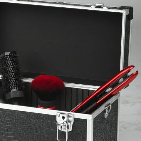 Friseurkoffer Croco Schwarz