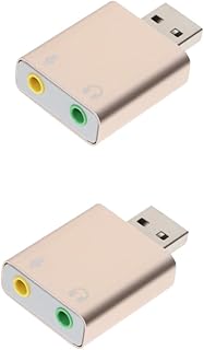Mikikit 2pcs USB External Sound Card Computer Adapters for Laptops Sound Effects Board Sound with Microphone Jack PC Sound Card USB Adaptor Universal Audio Interface Sound Card for Laptop