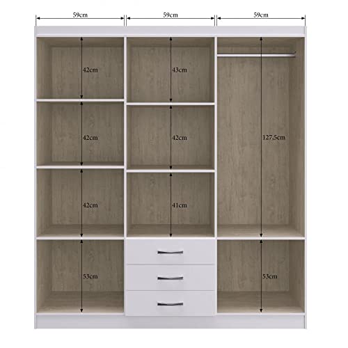 Guarda Roupa Casal 6 Portas 3 Gavetas Lisboa 2050 Espresso Móveis Amarula