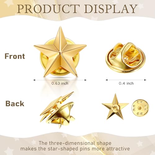 Unittype 400 Pcs Star Badge Lapel Pin Award Pins for Veterans Day Labor Day 4th of July Independence Celebration Memorial Day2