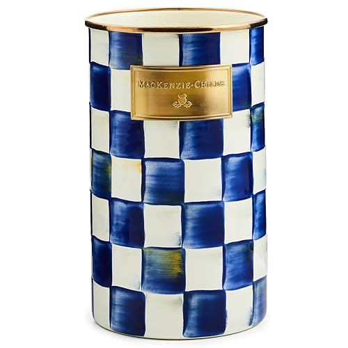 MACKENZIE-CHILDS Royal Check - Porta utensili smaltato, grazioso supporto per utensili