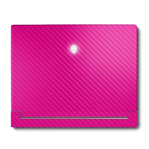 Image of MightySkins Carbon Fiber Skin Compatible With Alienware X16 R1 (2023) Full Wrap Kit - Solid Hot Pink | Protective Durable Textured Carbon Fiber Finish | Easy To Apply & Change Styles | Made in the USA