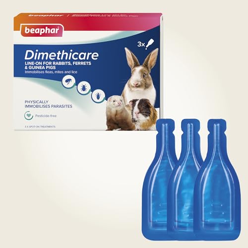 Beaphar - Dimethicare Line-On - Mite, Flea and Lice Control for Rabbits, Guinea Pigs & Ferrets – 3 treatment pack - Physically Immobilises Parasites - Pesticide-Free - From 12 weeks old - Image 3