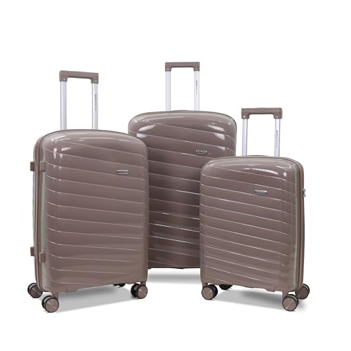 Image of Sarjah Polypropylene Suitcase Trolley Bag Set -3 | 360 Disc Spinner Wheels | TSA-Type Lock, 360 Dual Spinner Wheels, Aviation-Grade Telescopic Handle, Matte-Gloss Finish