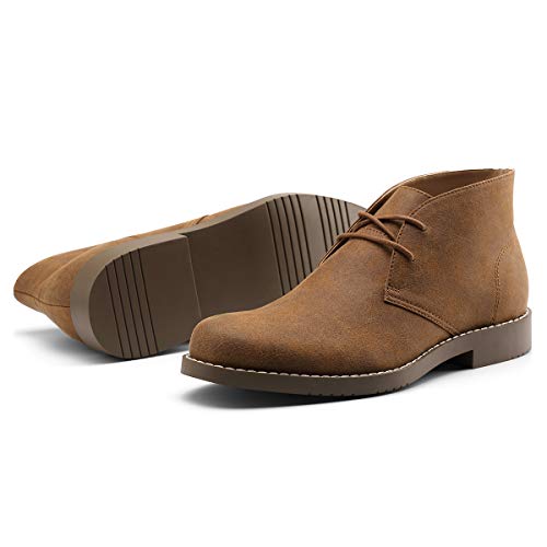GM GOLAIMAN Men's Chukka Boots Casual Lace up Leather Desert Shoes Brown 10 D (M) US