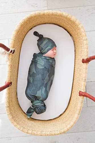 Image of Baby Beanie Hat Top Knot Stretchy Soft inchHunter inch by Copper Pearl