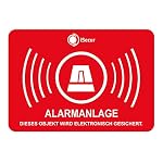easydruck24de – iSecur Aufkleber 6er Set Alarmgesichert 6 x 4 cm - hin048