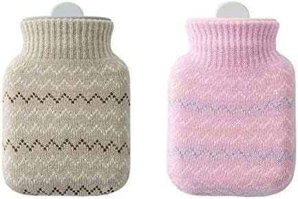 SKUZA Hot Water Bottle, Winter Cute Knitted Hot Water Bottle Hot Water Bottles Portable Hand Warmer Girls Pocket Hand Feet Hot Water Bags Warming Bag (Color : P) (Color : P)