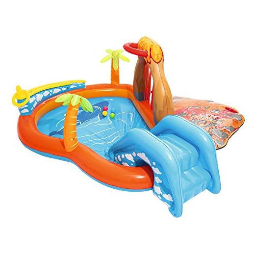 Bestway 53069 Lava Lagoon - Piscina Hinchable Infantil, Multicolor, 265X265X104 Cm