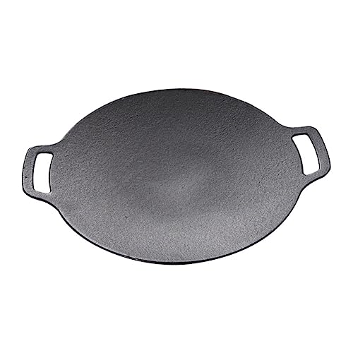 MOTHNUR Sartén de Hierro para Barbacoa Bandeja Antiadherente para Pizza y Verduras Parrilla Práctica para Camping y Doméstico Resistente y Uniforme para Asar Carne